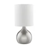 Touch Lamp With Fabric Shade Satin Silver