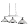 Bistro Satin Silver 3 Light Ceiling Bar With Acid Glass Shades