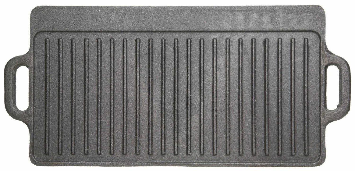 KitchenCraft Deluxe Cast Iron Reversible Griddle 45x23cm 1 KitchenCraft Deluxe Cast Iron Reversible Griddle 45x23cm