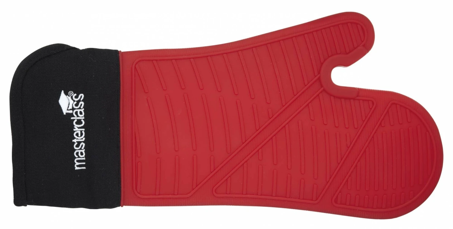 Masterclass Seamless Silicone Oven Glove Red 1 Masterclass Seamless Silicone Oven Glove Red