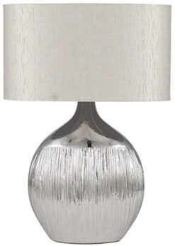 Pacific Lifestyle Silver Scratched Ceramic Table Lamp