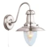 Searchlight Fisherman Satin Silver Wall Light