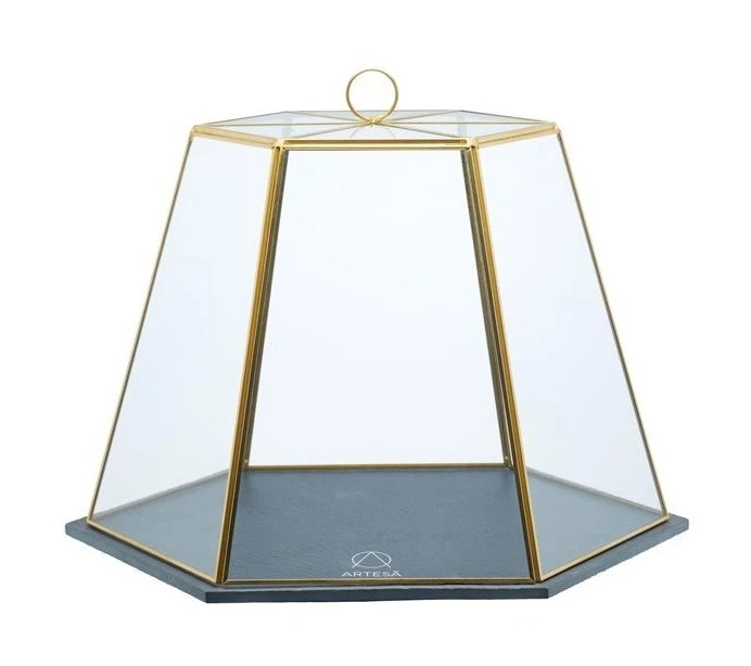 Artesa Slate Serving Cloche Brass 1 Artesa Slate Serving Cloche Brass