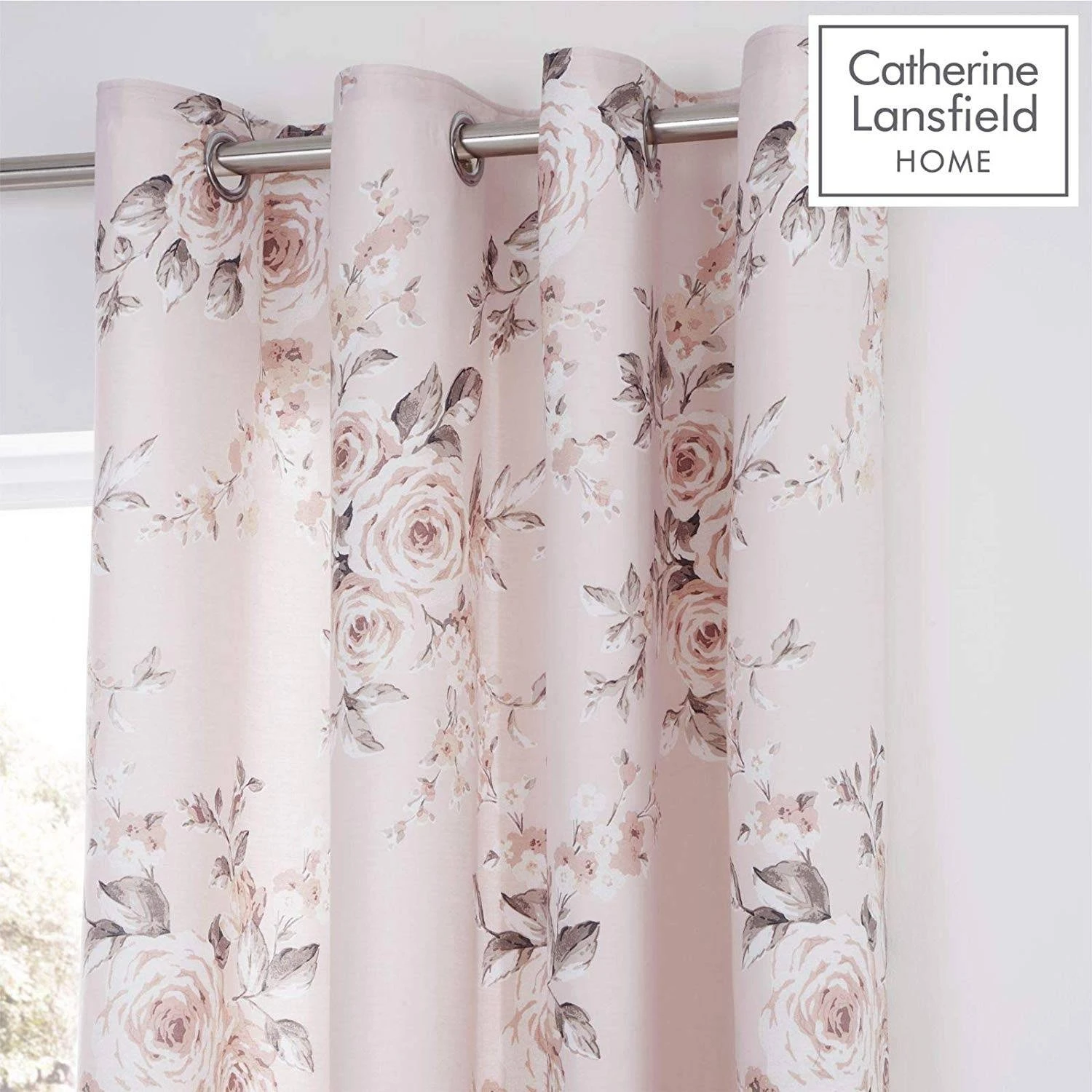 Catherine Lansfield Canterbury Blush Curtains 2 Catherine Lansfield Canterbury Blush Curtains - Image 2