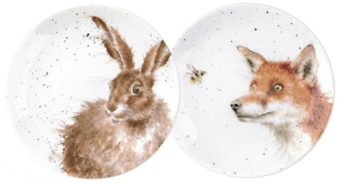 Wrendale Coupe Plates Set Of 2 Fox And Hare 16.5cm 1 Wrendale Coupe Plates Set Of 2 Fox And Hare 16.5cm