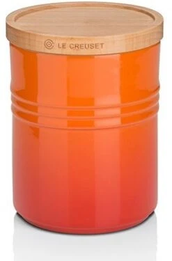 Le Creuset Medium Storage Jar With Wood Lid Volcanic