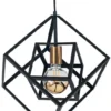 Pacific Lifestyle Cube Matt Black & Gold Pendant