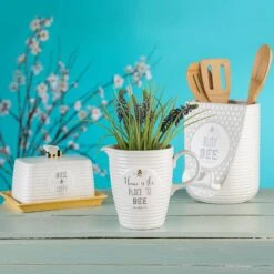 The English Tableware Company Bee Happy Utensil Pot With Stand 7 The English Tableware Company Bee Happy Utensil Pot With Stand -Household Items 35579 14919