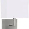 Searchlight Satin Silver Wall Light With White Rectangular Shade