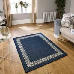 Oriental Weavers Greek Key Flatweave Blue Rug -Household Items 38357 13299