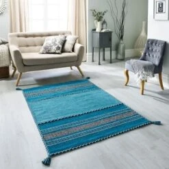 Oriental Weavers Kelim Teal Rug 5 Oriental Weavers Kelim Teal Rug -Household Items 38367 13289