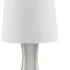Searchlight Satin Silver Touch Lamp With Tapered Shade