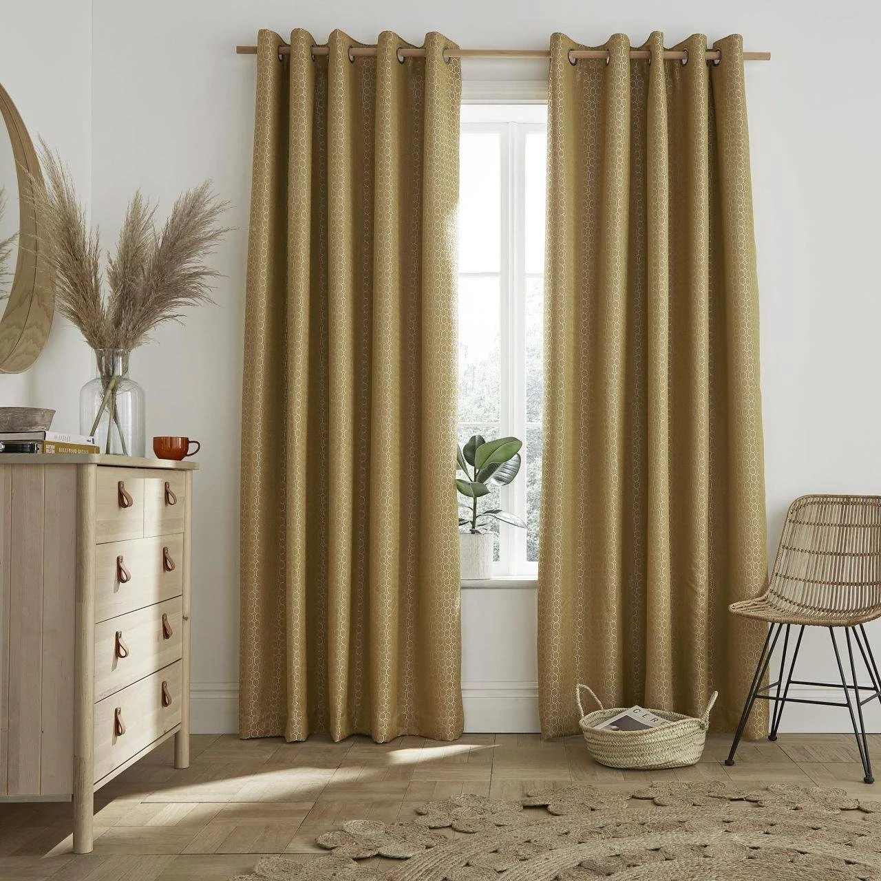 Ashley Wilde Flynn Ochre Blackout Curtains 1 Ashley Wilde Flynn Ochre Blackout Curtains