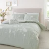 Catherine Lansfield Meadowsweet Floral Green Duvet Set