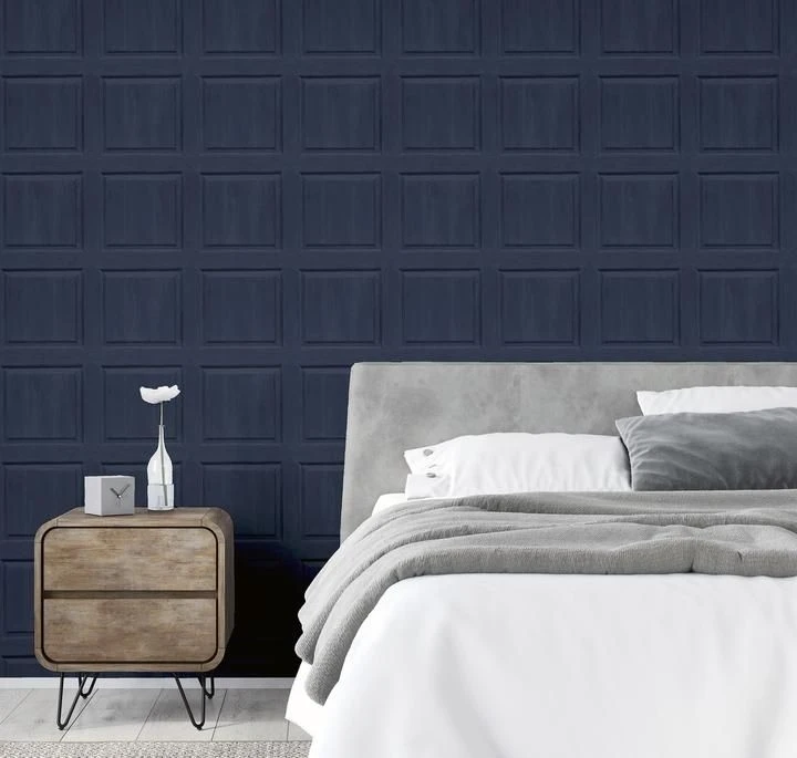 Arthouse Washed Panel Navy Wallpaper 2 Arthouse Washed Panel Navy Wallpaper - Image 2