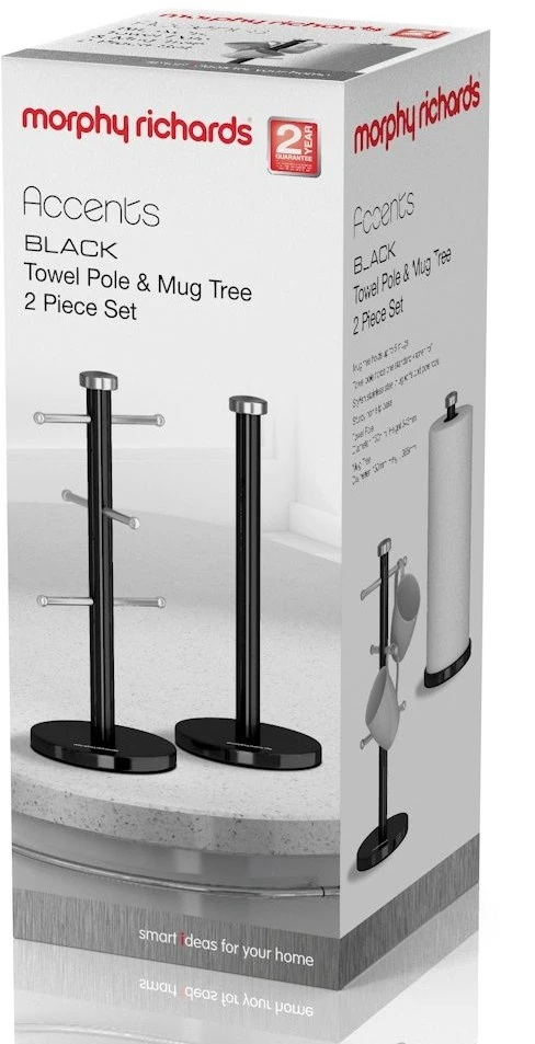 Morphy Richards Accents Towel Pole And Mug Tree Set Black 3 Morphy Richards Accents Towel Pole And Mug Tree Set Black - Image 3