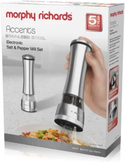 Morphy Richards Accents Electronic Salt & Pepper Mill Stainless Steel -Household Items 42722 7887