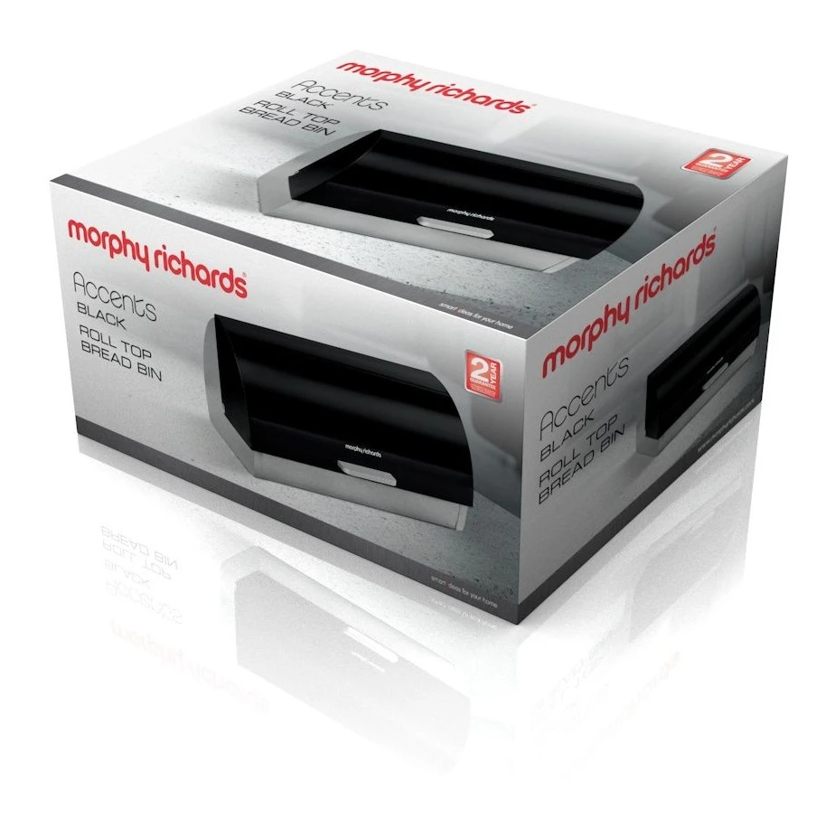 Morphy Richards Accents Bread Bin Roll Top Black 1 Morphy Richards Accents Bread Bin Roll Top Black