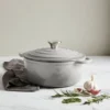 Simply Home Cast Iron 22cm Round Casserole - Grey