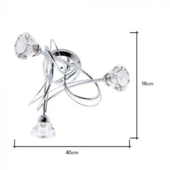 BHS Marianne Flush Ceiling 3 Light Chrome -Household Items 42801 7791