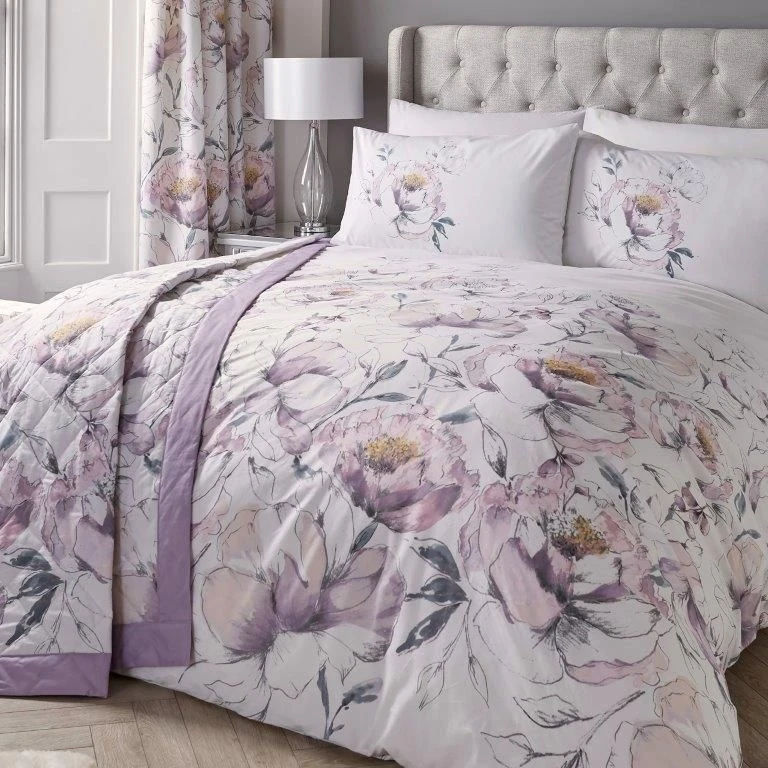 Dreams & Drapes Peony Amethyst Duvet Set 1 Dreams & Drapes Peony Amethyst Duvet Set