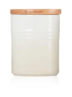 Le Creuset Medium Storage Jar With Wood Lid Meringue -Household Items 45398 4838