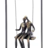 Libra Couple Sitting On A Swing Bronze Figurative Sculpture