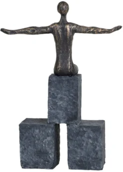 Libra Bronze Blocks Sitting Woman Sculpture -Household Items 46107 3708