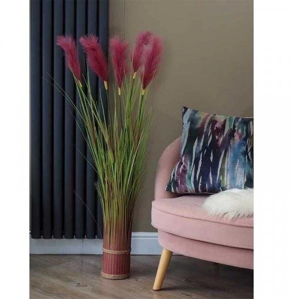 Smart Solar Faux Bouquet - Purple Pampas 120cm 2 Smart Solar Faux Bouquet - Purple Pampas 120cm - Image 2