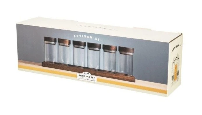 Artisan Street 6 Spice Jars With Board 1 Artisan Street 6 Spice Jars With Board