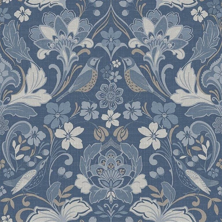 Arthouse Folk Floral Denim Blue Wallpaper 1 Arthouse Folk Floral Denim Blue Wallpaper