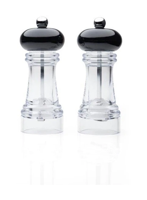 Taylors Eye Witness Salt & Pepper Mill Clear/Black Set Of 2 1 Taylors Eye Witness Salt & Pepper Mill Clear/Black Set Of 2