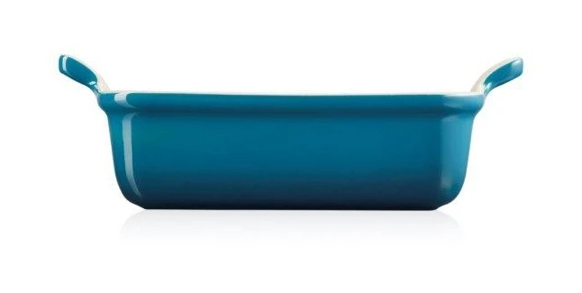 Le Creuset Heritage Deep Rectangular Dish 19cm Deep Teal 1 Le Creuset Heritage Deep Rectangular Dish 19cm Deep Teal