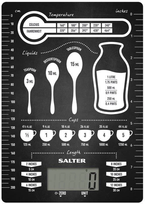 Salter Conversion Table Digital Kitchen Scales 5kg 2 Salter Conversion Table Digital Kitchen Scales 5kg - Image 2
