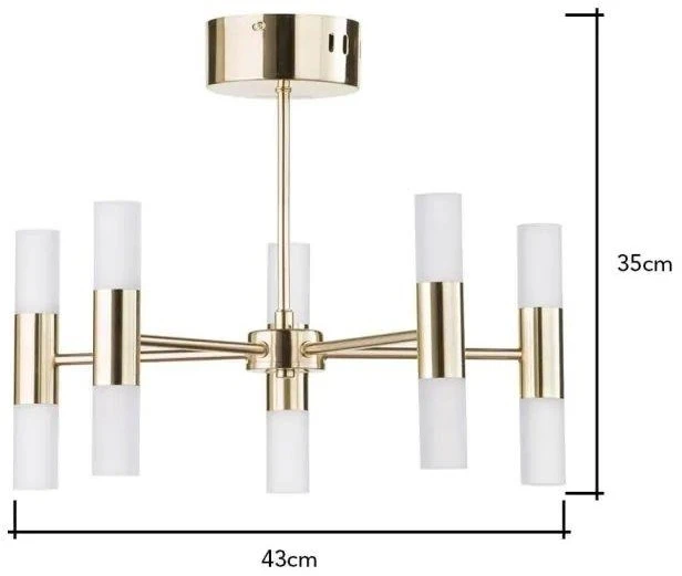 BHS Lois 10 Light Semi Flush Ceiling Light Brass 2 BHS Lois 10 Light Semi Flush Ceiling Light Brass - Image 2