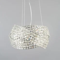 BHS Cypress Small Crystal Rings Ceiling Pendant Chrome -Household Items 50023 33737