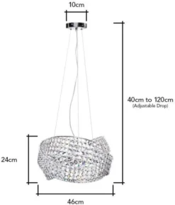 BHS Cypress Small Crystal Rings Ceiling Pendant Chrome -Household Items 50023 33764
