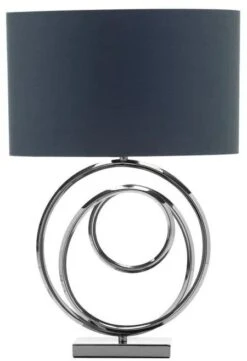 BHS Saturn Swirl Base Table Lamps Lamp Dark Grey Shade