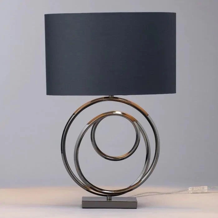 BHS Saturn Swirl Base Table Lamps Lamp Dark Grey Shade 3 BHS Saturn Swirl Base Table Lamps Lamp Dark Grey Shade - Image 3