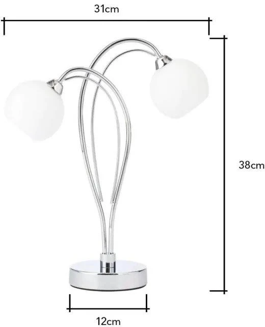 BHS Soni Table Lamps Lamp, Chrome 2 BHS Soni Table Lamps Lamp, Chrome - Image 2