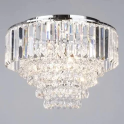 BHS Paladina Flush Ceiling Light Chrome -Household Items 50034 33710