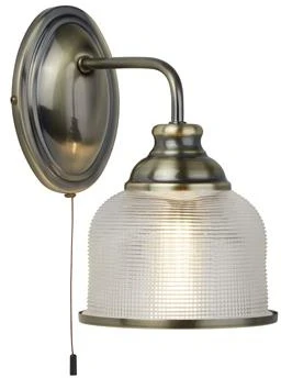 Searchlight Bistro II Wall Light - Antique Brass & Halophane Glass 1 Searchlight Bistro II Wall Light - Antique Brass & Halophane Glass
