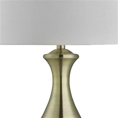Searchlight Touch Table Lamps Lamp - Antique Brass & Fabric Shade 3 Searchlight Touch Table Lamps Lamp - Antique Brass & Fabric Shade - Image 3