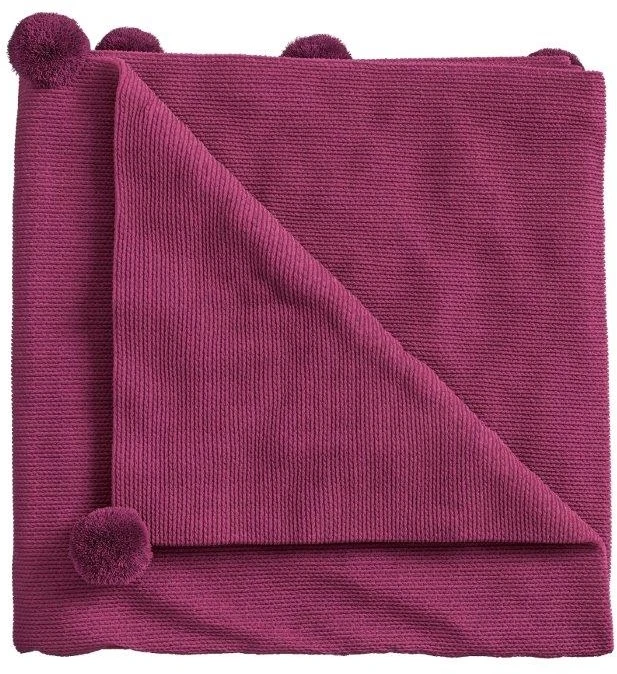 Helena Springfield Pom Pom Knit Throw Fuchsia 1 Helena Springfield Pom Pom Knit Throw Fuchsia