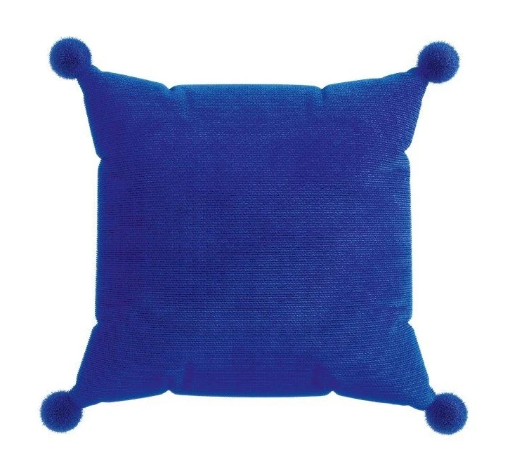 Helena Springfield Pom Pom Cushion Dark Blue 1 Helena Springfield Pom Pom Cushion Dark Blue