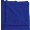 Helena Springfield Pom Pom Knit Throw Dark Blue