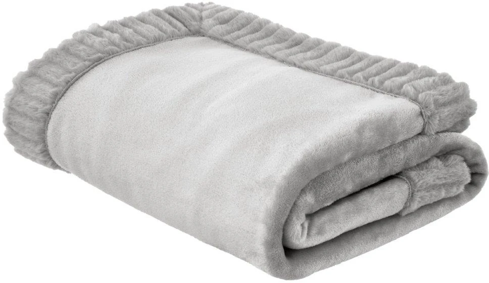 Catherine Lansfield Velvet & Fur Throw Silver Grey 1 Catherine Lansfield Velvet & Fur Throw Silver Grey