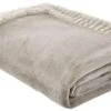 Catherine Lansfield Velvet & Fur Throw Natural