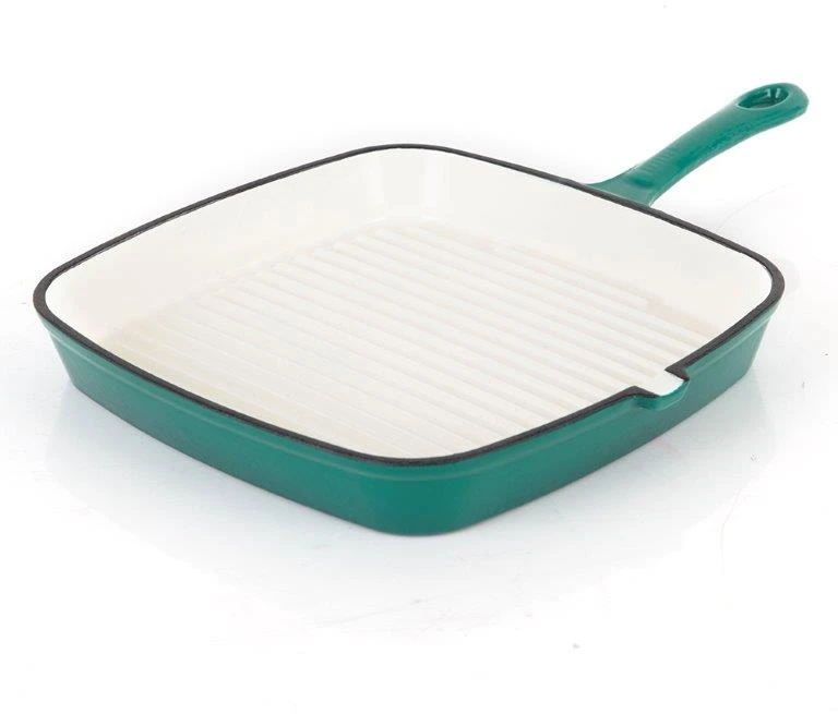 Simply Home Cast Iron Grill Pan 23cm Emerald Green 1 Simply Home Cast Iron Grill Pan 23cm Emerald Green