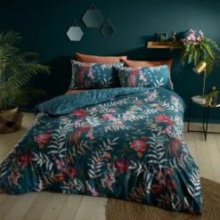 Catherine Lansfield Tropical Floral Birds Duvet Set